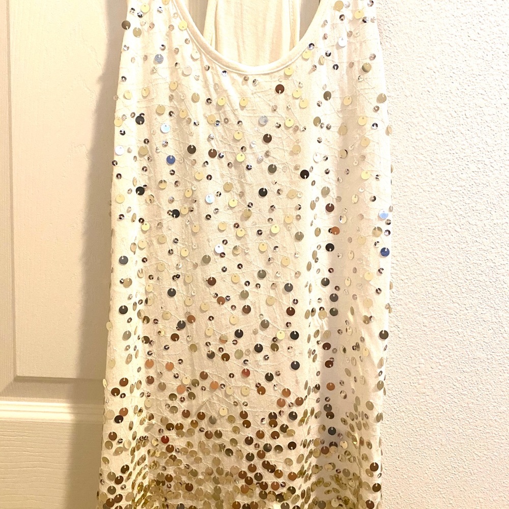 Express Gold Sequin Tank